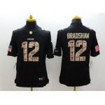 Nike Pittsburgh Steelers #12 Terry Bradshaw Salute to Service Black Limited Jersey