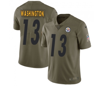 Nike Pittsburgh Steelers #13 James Washington Olive Men's Stitched NFL Limited 2017 Salute To Service Jersey