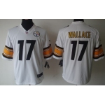 Nike Pittsburgh Steelers #17 Mike Wallace White Limited Jersey