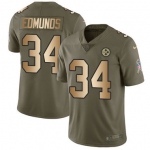 Nike Pittsburgh Steelers #34 Terrell Edmunds Olive Gold Men's Stitched NFL Limited 2017 Salute To Service Jersey