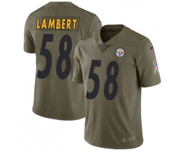 Nike Pittsburgh Steelers #58 Jack Lambert Olive Men's Stitched NFL Limited 2017 Salute to Service Jersey