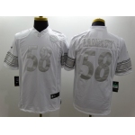 Nike Pittsburgh Steelers #58 Jack Lambert Platinum White Limited Jersey