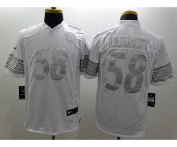 Nike Pittsburgh Steelers #58 Jack Lambert Platinum White Limited Jersey