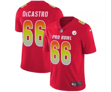 Nike Pittsburgh Steelers #66 David DeCastro Red Men's Stitched NFL Limited AFC 2019 Pro Bowl Jersey