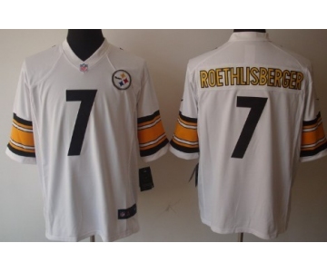 Nike Pittsburgh Steelers #7 Ben Roethlisberger White Limited Jersey