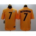 Nike Pittsburgh Steelers #7 Ben Roethlisberger Yellow Limited Jersey