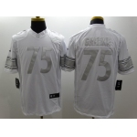 Nike Pittsburgh Steelers #75 Joe Greene Platinum White Limited Jersey