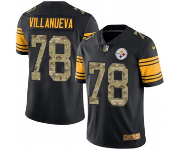Nike Pittsburgh Steelers #78 Alejandro Villanueva Black Camo Men's Stitched NFL Limited Rush Jersey