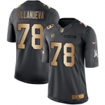 Nike Pittsburgh Steelers #78 Alejandro Villanueva Black Men's Stitched NFL Limited Gold Salute To Service Jersey