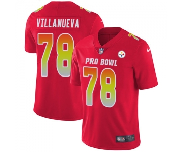 Nike Pittsburgh Steelers #78 Alejandro Villanueva Red Men's Stitched NFL Limited AFC 2019 Pro Bowl Jersey