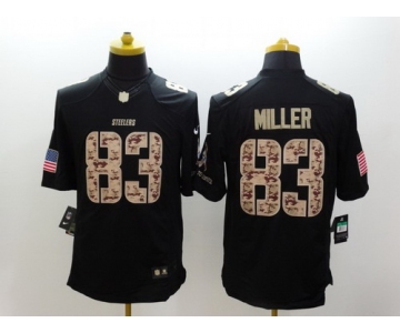 Nike Pittsburgh Steelers #83 Heath Miller Salute to Service Black Limited Jersey