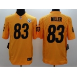 Nike Pittsburgh Steelers #83 Heath Miller Yellow Limited Jersey