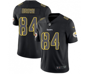 Nike Pittsburgh Steelers #84 Antonio Brown Black Men's Stitched NFL Limited Rush Impact Jersey