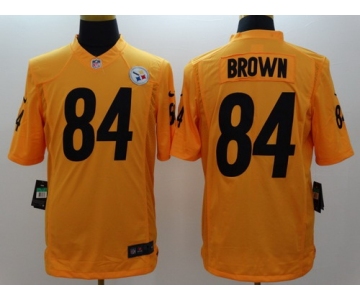 Nike Pittsburgh Steelers #84 Antonio Brown Yellow Limited Jersey