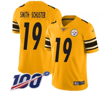 Nike Steelers #19 JuJu Smith-Schuster Gold Men's Stitched NFL Limited Inverted Legend 100th Season Jersey