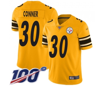 Nike Steelers #30 James Conner Gold Men's Stitched NFL Limited Inverted Legend 100th Season Jersey
