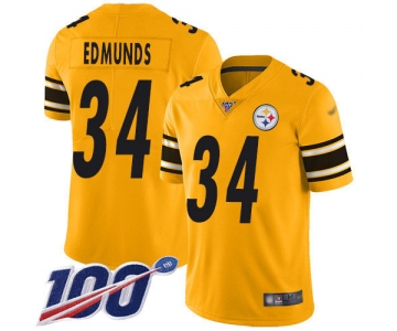 Nike Steelers #34 Terrell Edmunds Gold Men's Stitched NFL Limited Inverted Legend 100th Season Jersey
