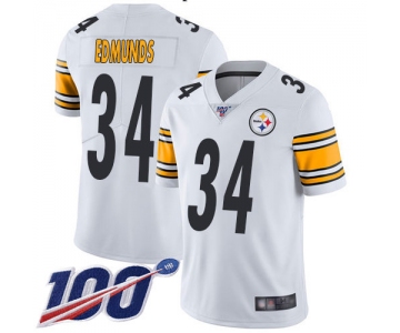 Nike Steelers #34 Terrell Edmunds White Men's Stitched NFL 100th Season Vapor Limited Jersey