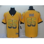 Nike Steelers 55 Devin Bush Yellow Drift Fashion Limited Jersey