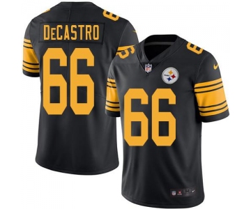 Nike Steelers #66 David DeCastro Black Men's Stitched NFL Limited Rush Jersey