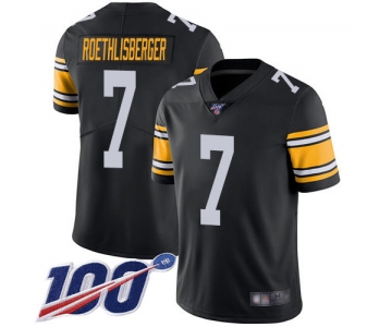 Nike Steelers #7 Ben Roethlisberger Black Alternate Men's Stitched NFL 100th Season Vapor Limited Jersey