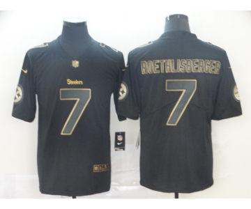 Nike Steelers 7 Ben Roethlisberger Black Gold Vapor Untouchable Limited Jersey