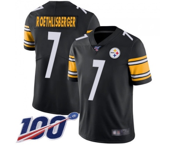 Nike Steelers #7 Ben Roethlisberger Black Team Color Men's Stitched NFL 100th Season Vapor Limited Jersey