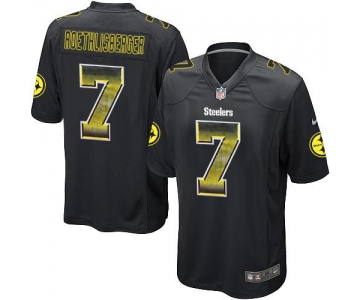 Nike Steelers #7 Ben Roethlisberger Black Team Color Men's Stitched NFL Limited Strobe Jersey