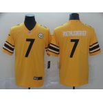 Nike Steelers 7 Ben Roethlisberger Gold Inverted Legend Limited Jersey