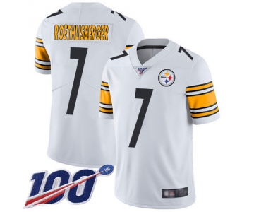 Nike Steelers #7 Ben Roethlisberger White Men's Stitched NFL 100th Season Vapor Limited Jersey
