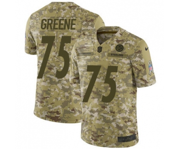 Nike Steelers #75 Joe Greene Camo Men's Stitched NFL Limited 2018 Salute To Service Jersey