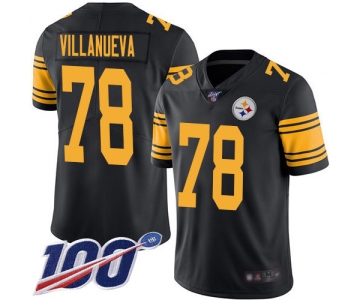 Nike Steelers #78 Alejandro Villanueva Black Men's Stitched NFL Limited Rush 100th Season Jersey