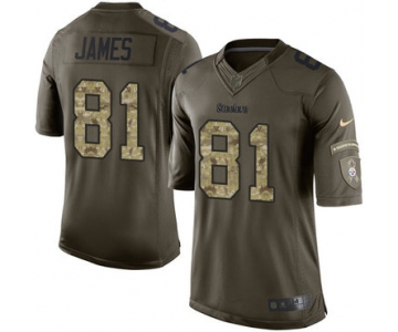 Nike Steelers #81 Jesse James Green Men's Stitched NFL Limited 2015 Salute to Service Jersey