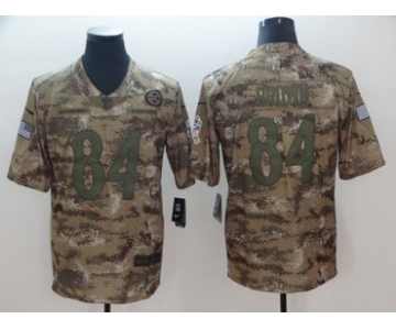 Nike Steelers #84 Antonio Brown Camo Men's Stitched NFL Limited 2018 Salute To Service Jersey