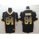 Nike Steelers #84 JuJu Brown Black Team Color Men' s Limited Rush Jersey