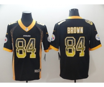 Nike Steelers #84 JuJu Brown Black Team Color Men' s Limited Rush Jersey