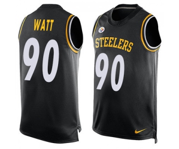 Nike Steelers #90 T. J. Watt Black Team Color Men's Stitched NFL Limited Tank Top Jersey