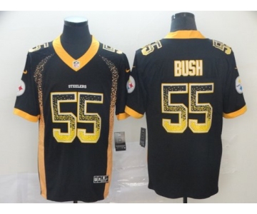 Size XXXXL Nike Steelers 55 Devin Bush Navy Drift Fashion Limited Jersey