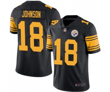 Steelers #18 Diontae Johnson Black Men's Stitched Football Limited Rush Jersey