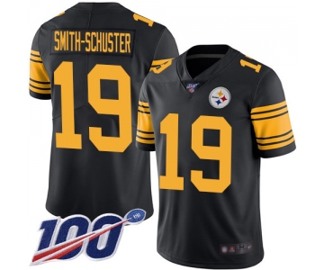 Steelers #19 JuJu Smith-Schuster Black Men's Stitched Football Limited Rush 100th Season Jersey