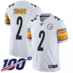 Steelers #2 Mason Rudolph White Men's Stitched Football 100th Season Vapor Limited Jersey