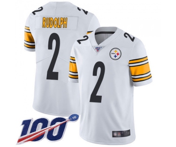 Steelers #2 Mason Rudolph White Men's Stitched Football 100th Season Vapor Limited Jersey