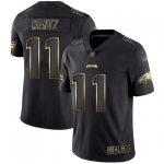 Eagles #11 Carson Wentz Black Gold Men's Stitched Football Vapor Untouchable Limited Jersey