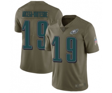 Eagles #19 JJ Arcega-Whiteside Olive Men's Stitched Football Limited 2017 Salute To Service Jersey
