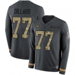 Eagles #77 Andre Dillard Anthracite Salute to Service Men's Stitched Football Limited Therma Long Sleeve Jersey