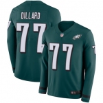 Eagles #77 Andre Dillard Midnight Green Team Color Men's Stitched Football Limited Therma Long Sleeve Jersey