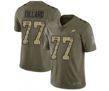 Eagles #77 Andre Dillard Olive Camo Men's Stitched Football Limited 2017 Salute To Service Jersey