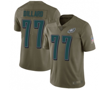 Eagles #77 Andre Dillard Olive Men's Stitched Football Limited 2017 Salute To Service Jersey