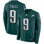 Men Nike Philadelphia Eagles 9 Nick Foles green Therma Long Sleeve Jersey