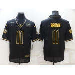 Men's Philadelphia Eagles #11 A. J. Brown 2020 Black Gold Salute To Service Limited Stitched NFL Jersey